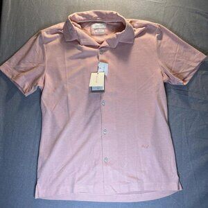 Pink Porter & Ash Short Sleeve Polo Shirt Button Up Pink